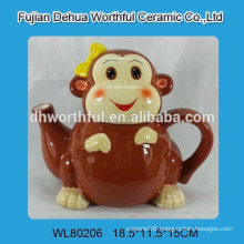 High quality monkey design ceramic teapot